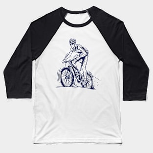 Cyclist Riding A Bicycle Baseball T-Shirt